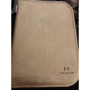 halston travel jewelry Organizer Gold Pleather. Secure Zip Around. Vacation